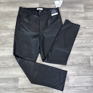 Abercrombie & Fitch Coated The 90s Slim Straight Jeans Black sz 33/16